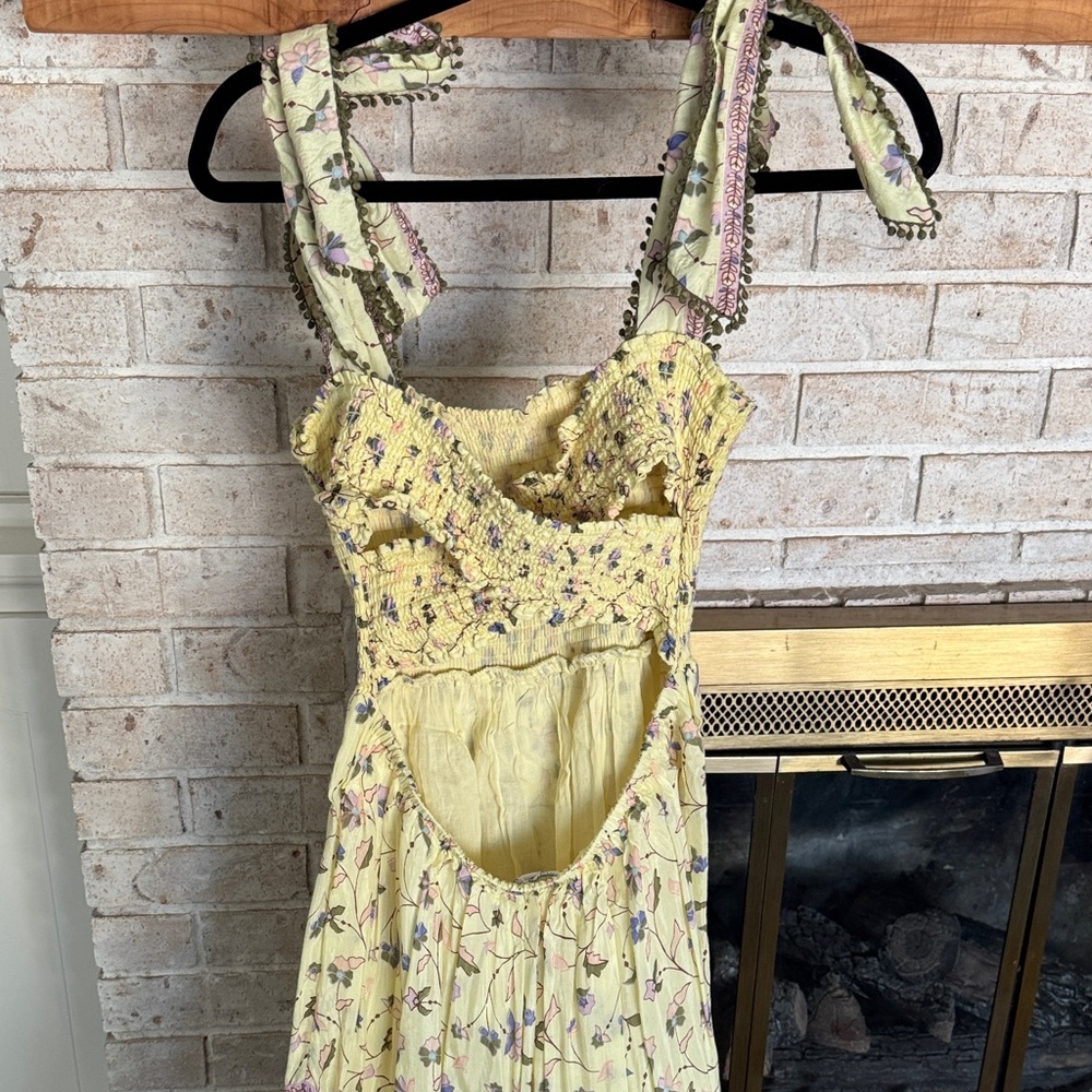 Omika Floral Yellow Maxi Dress - Picture 3 of 5